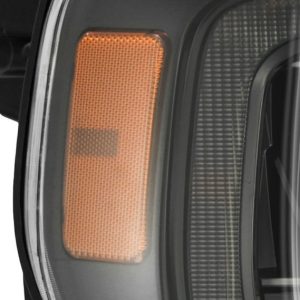 Alpharex USA Headlight Assembly, Luxx-Series, LED Bulb, Projector Beam with White Daytime Running Light/ Amber Sequential Turn Signal – 880169