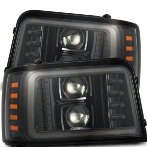 Alpharex USA Headlight Assembly, Luxx-Series, Projector Beam with White/ Amber Daytime Running Light and Sequential Turn Signal Light – 880267