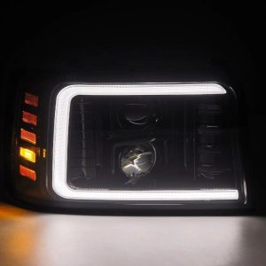 Alpharex USA Headlight Assembly, Luxx-Series, Projector Beam with White/ Amber Daytime Running Light and Sequential Turn Signal Light – 880267