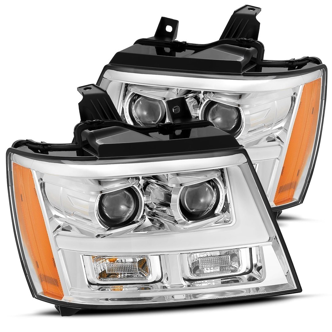 Alpharex USA Headlight Assembly, Pro-Series, Projector Beam with White Daytime Running Light/ Amber Sequential Turn Signal Light, Halogen – 880298