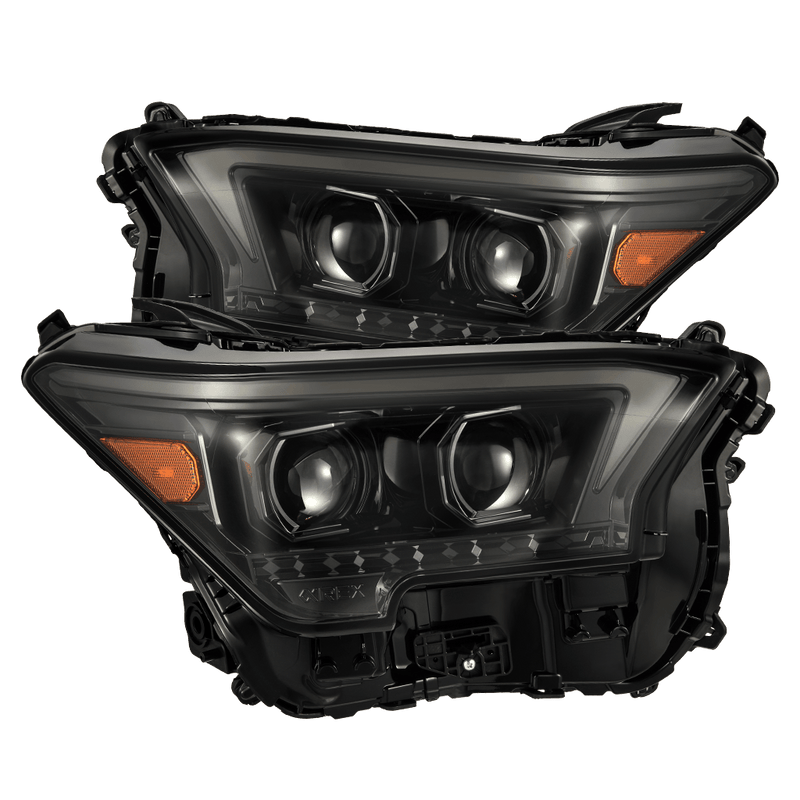 Alpharex USA Headlight Assembly, Luxx-Series, Projector Beam with White/ Amber Daytime Running Light and Amber Sequential Turn Signal Light – 880334