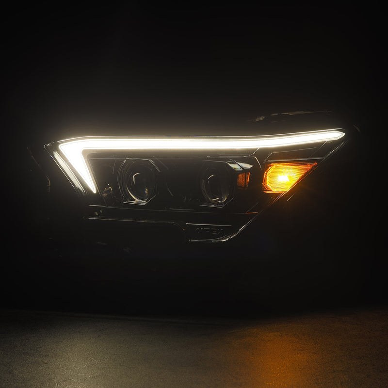 Alpharex USA Headlight Assembly, Luxx-Series, Projector Beam with White/ Amber Daytime Running Light and Amber Sequential Turn Signal Light – 880334