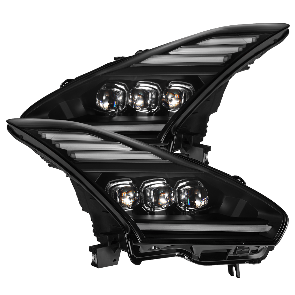 Alpharex USA Headlight Assembly, Nova-Series, Projector Beam with White/ Amber Daytime Running Light and Amber Sequential Turn Signal Light – 880359