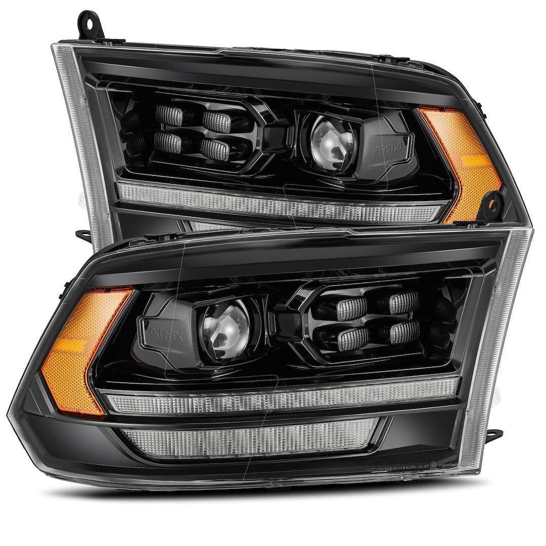Alpharex USA Headlight Assembly, Luxx-Series, LED Bulb, Projector Beam with Switchback Daytime Running Light/ Sequential Signal – 880520