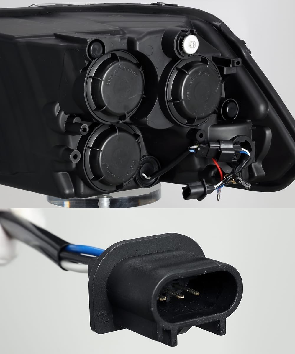 Alpharex USA Headlight Assembly, Luxx-Series, LED Bulb, Projector Beam with Daytime Running Light/ Sequential Signal – 880540