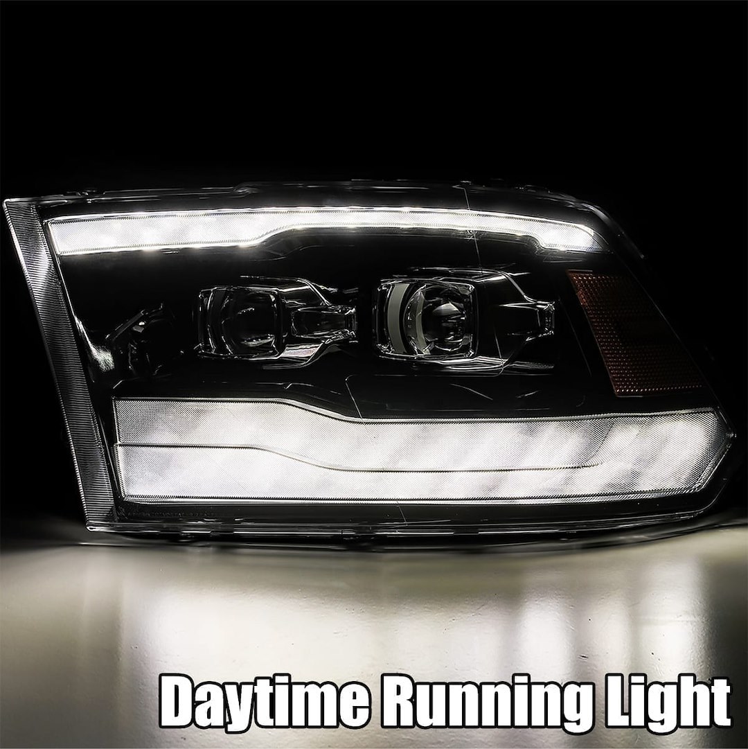 Alpharex USA Headlight Assembly, Luxx-Series, LED Bulb, Projector Beam with Daytime Running Light/ Sequential Signal – 880540
