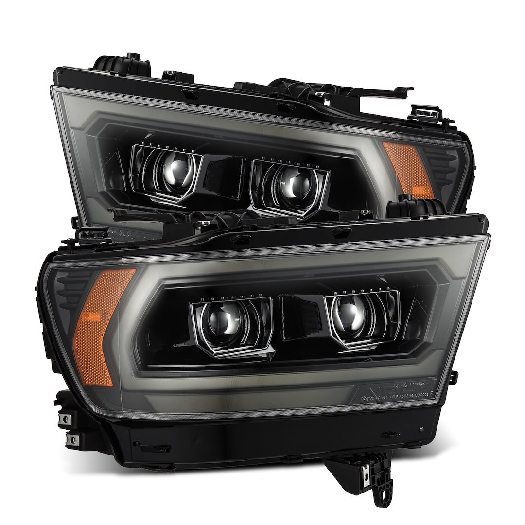 Alpharex USA Headlight Assembly, Luxx-Series, LED Bulb, Projector Beam, White Daytime Running Light/ Amber Signal Light – 880575