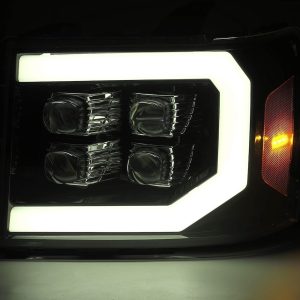 Alpharex USA Headlight Assembly, Nova-Series, LED Bulb, Projector Beam with Switchback Daytime Running Light/ Sequential Signal, 4 Osram LED – 880609