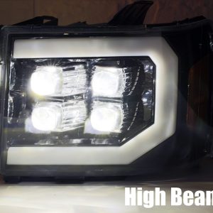 Alpharex USA Headlight Assembly, Nova-Series, LED Bulb, Projector Beam with Switchback Daytime Running Light/ Sequential Signal, 4 Osram LED – 880609
