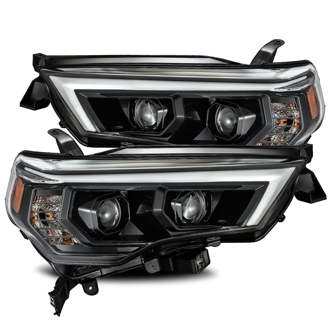 Alpharex USA Headlight Assembly, Luxx-Series, LED Bulb, Projector Beam with White Daytime Running Light/ Amber Sequential Signal – 880720