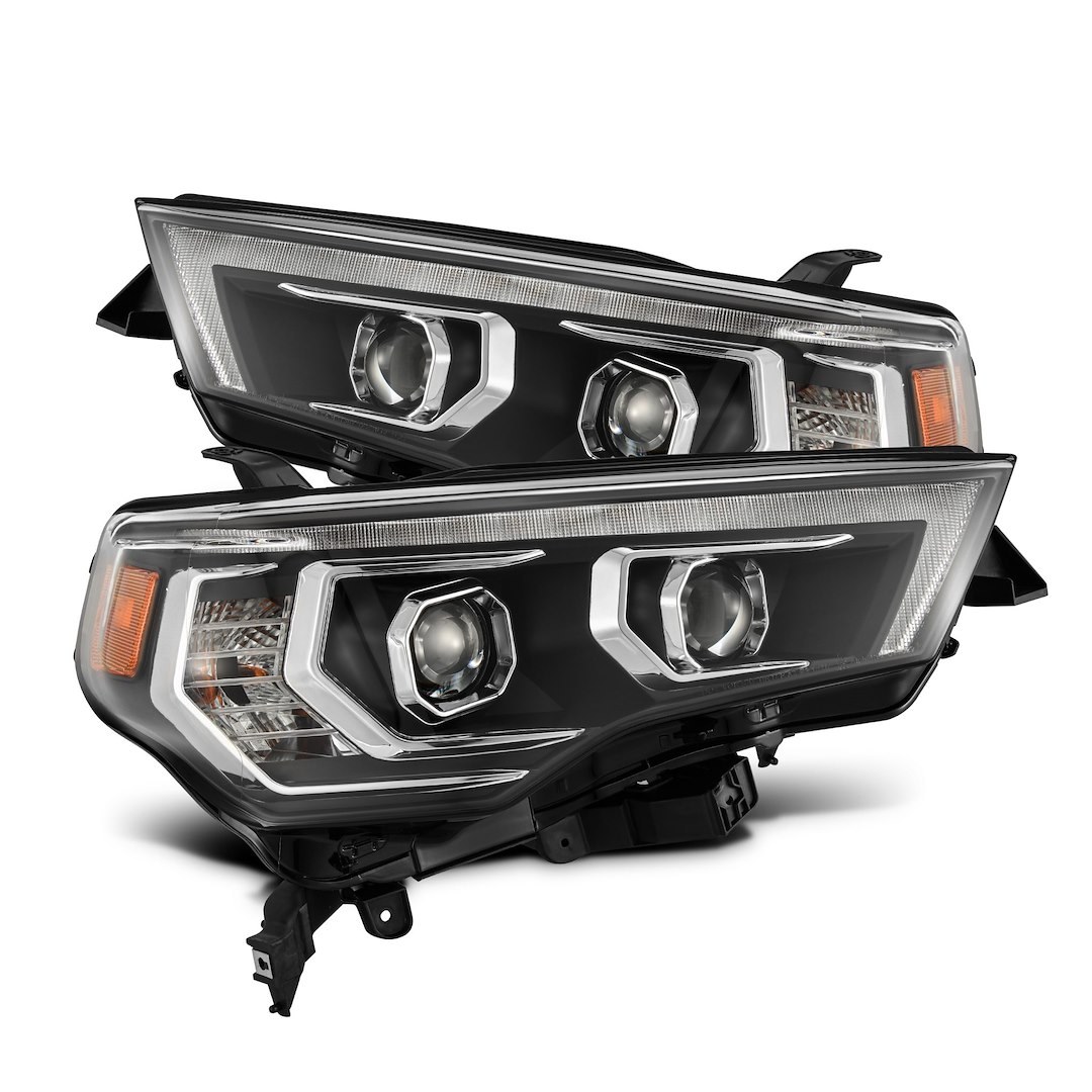 Alpharex USA Headlight Assembly, Pro-Series, Projector Beam with White Daytime Running Light/ Sequential Amber Turn Signal Light – 880814