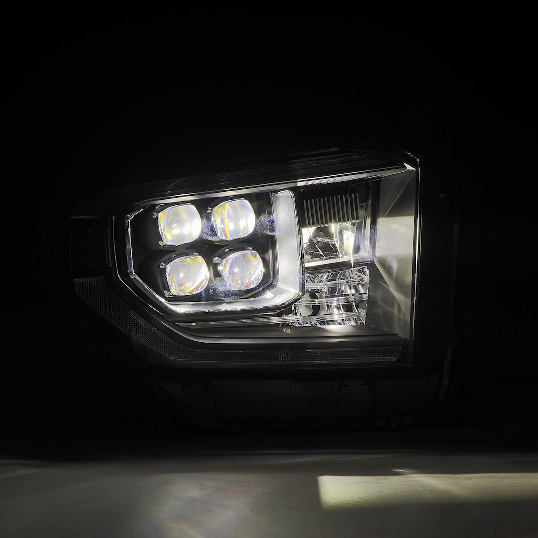 Alpharex USA Headlight Assembly, Nova-Series, LED, Projector Beam, White/ Amber Daytime Running Light and Amber Sequential Turn Signal – 880833