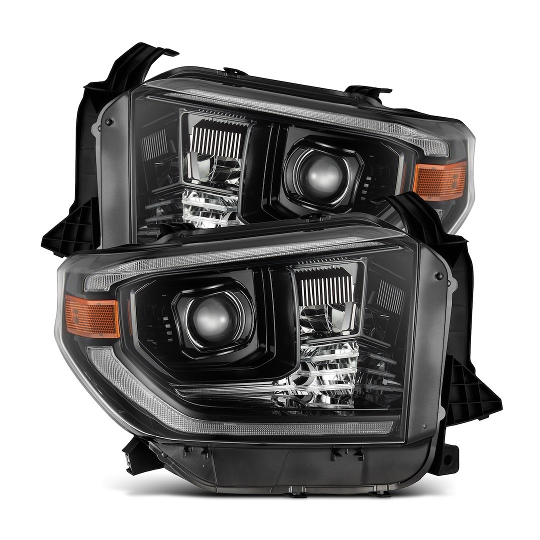 Alpharex USA Headlight Assembly, Luxx-Series, LED, Projector Beam, White/ Amber Daytime Running Light and Amber Sequential Turn Signal – 880836