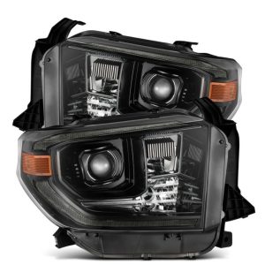 Alpharex USA Headlight Assembly, Pro-Series, Projector Beam with White Daytime Running Light/ Sequential Amber Turn Signal Light – 880839