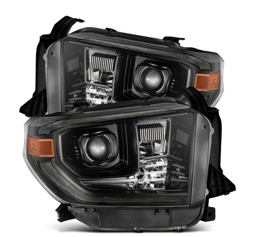 Alpharex USA Headlight Assembly, Pro-Series, Projector Beam with White Daytime Running Light/ Sequential Amber Turn Signal Light – 880839