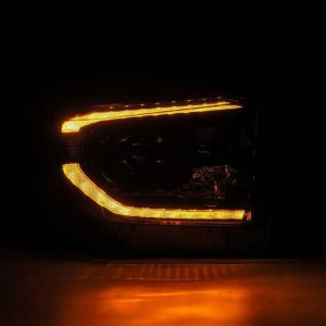 Alpharex USA Headlight Assembly, Pro-Series, Projector Beam with White Daytime Running Light/ Sequential Amber Turn Signal Light – 880839