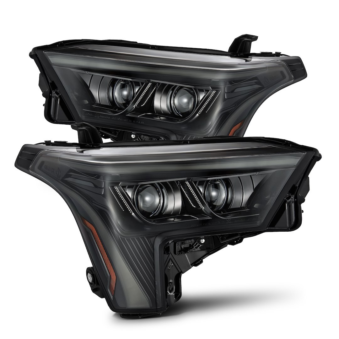 Alpharex USA Headlight Assembly, Luxx-Series, LED Bulb, Projector Beam with Amber Daytime Running Light/ Amber Sequential Signal – 880873