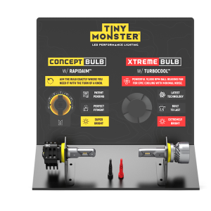 Arc Lighting Point of Purchase Display, Tiny Monster Concept Series/ Xtreme Series Headlight Bulb Display, Metal – 10004