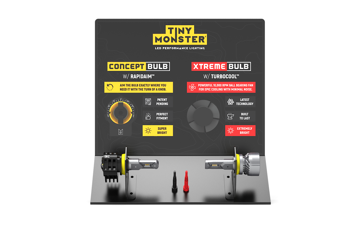 Arc Lighting Point of Purchase Display, Tiny Monster Concept Series/ Xtreme Series Headlight Bulb Display, Metal – 10004