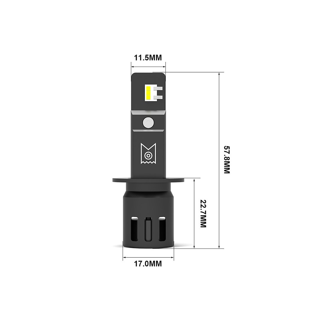 Arc Lighting Driving/ Fog Light Bulb, Tiny Monster Concept Series, H1, LED, 18 Watt, Fog Beam, 6000 Lumens, 6500K Light Color Temperature – 21011