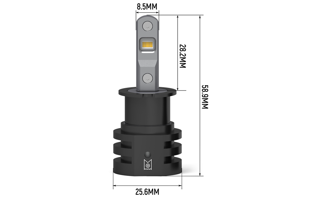 Arc Lighting Driving/ Fog Light Bulb, Tiny Monster Concept Series, H3, LED, 18 Watt, Fog Beam, 6000 Lumens, 6500K Light Color Temperature – 21031