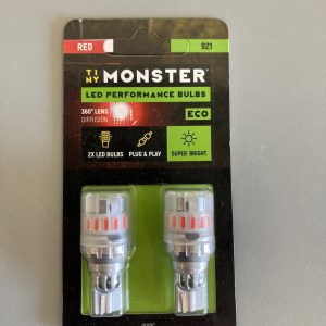 Arc Lighting Backup Light Bulb, Tiny Monster Eco Series, 921 Philips 3020 High Power LED, Red, 9 to 16 Volt DC, Set of 2 – 3115R