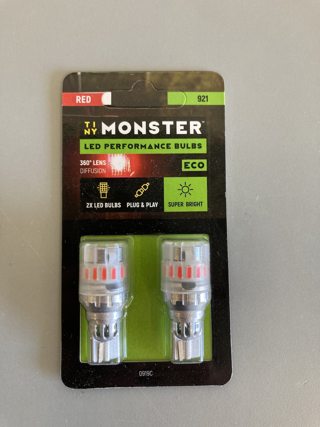 Arc Lighting Backup Light Bulb, Tiny Monster Eco Series, 921 Philips 3020 High Power LED, Red, 9 to 16 Volt DC, Set of 2 – 3115R
