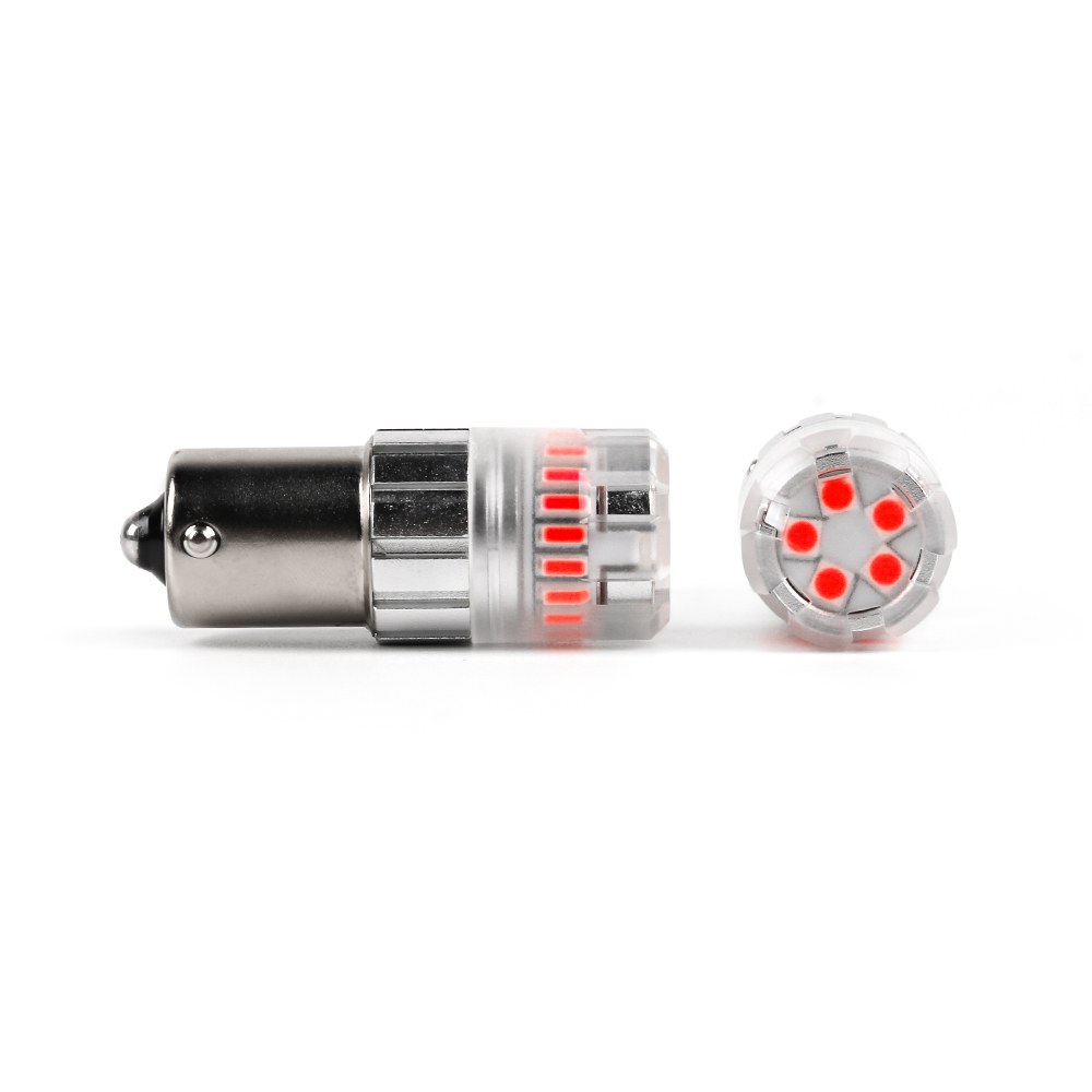 Arc Lighting Turn Signal Light Bulb – LED, Tiny Monster Eco Series, 1156 Philips 3020 High Power LED, Red, 600 Lumens, 9 to 18 Volt DC – 3116R