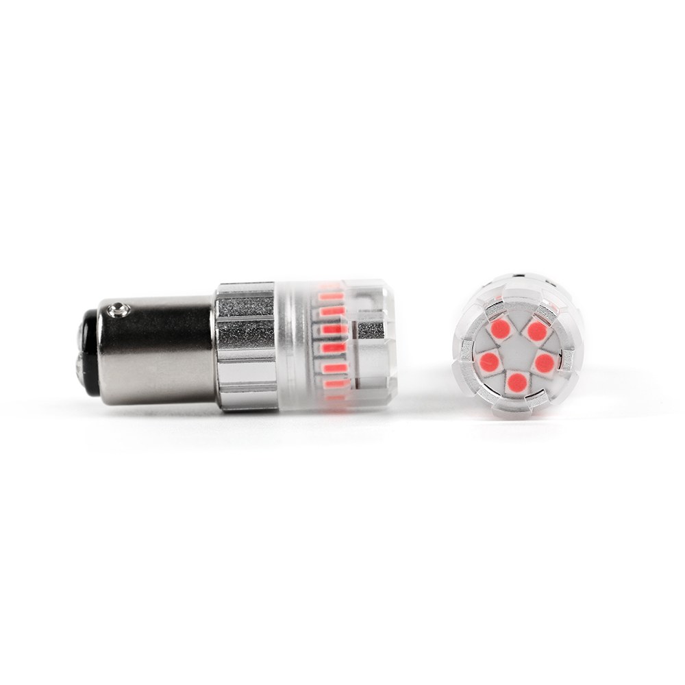 Arc Lighting Tail Light Bulb – LED, Tiny Monster Eco Series, 1157 Philips 3020 High Power LED, Red, 600 Lumens, 9 to 18 Volt DC, Set of 2 – 3117R