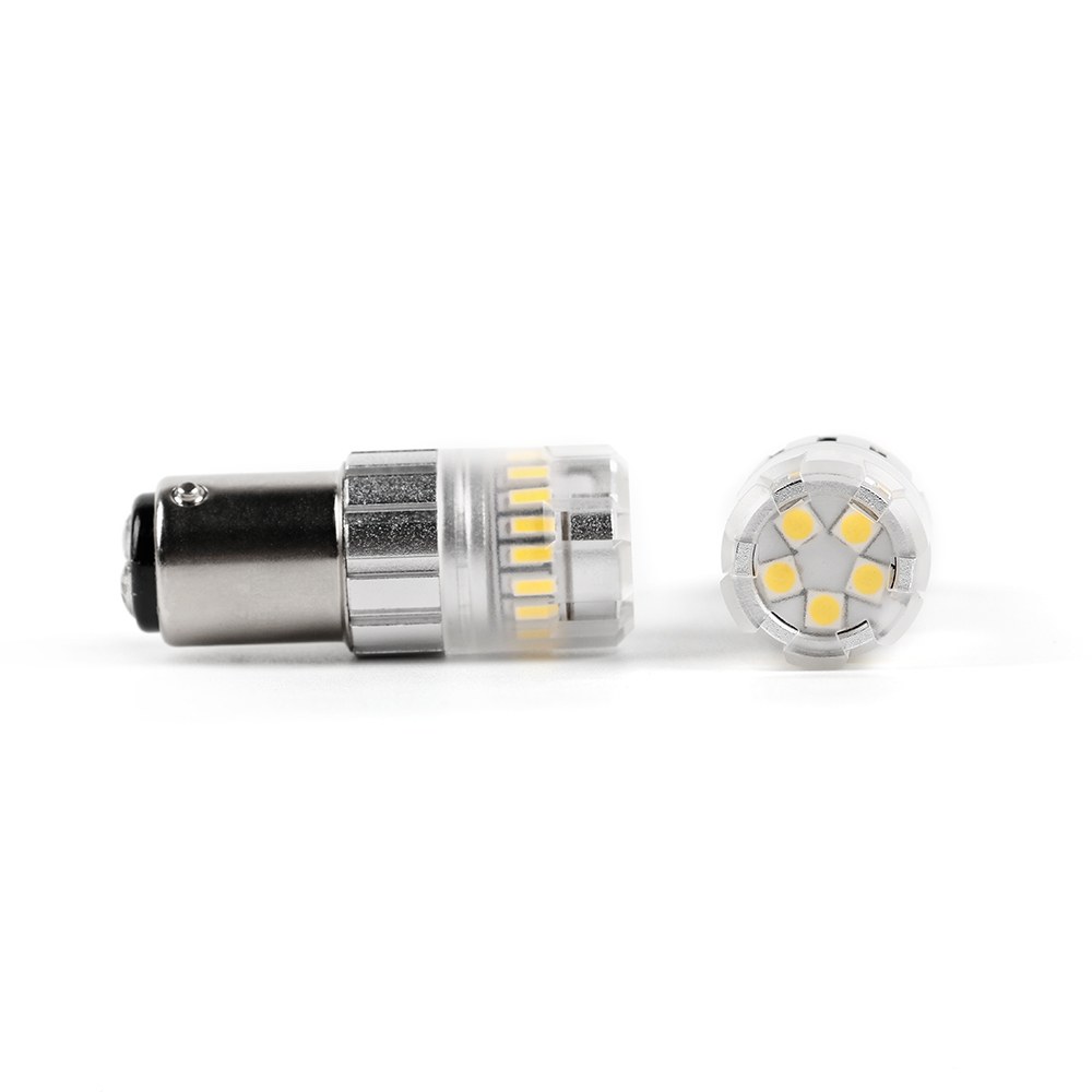 Arc Lighting Tail Light Bulb – LED, Tiny Monster Eco Series, 1157 Philips 3020 High Power LED, White, 600 Lumens, 9 to 18 Volt DC, Set of 2 – 3117W