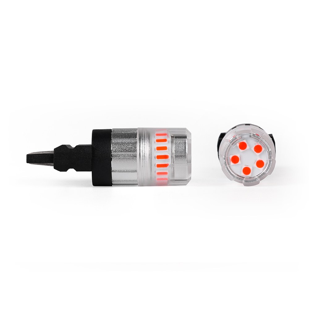 Arc Lighting Tail Light Bulb, Eco Series, WT21W Philips 3020 High Power LED, Red, 600 Lumens, 9 to 16 Volt DC, Set of 2 – 3121R