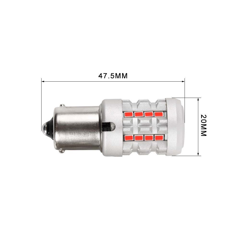 Arc Lighting Turn Signal Light Bulb – LED, Tiny Monster Smart Series, 1156 Philips 3020 High Power LED, Red, 1000 Lumens, 9 to 18 Volt DC – 3216R