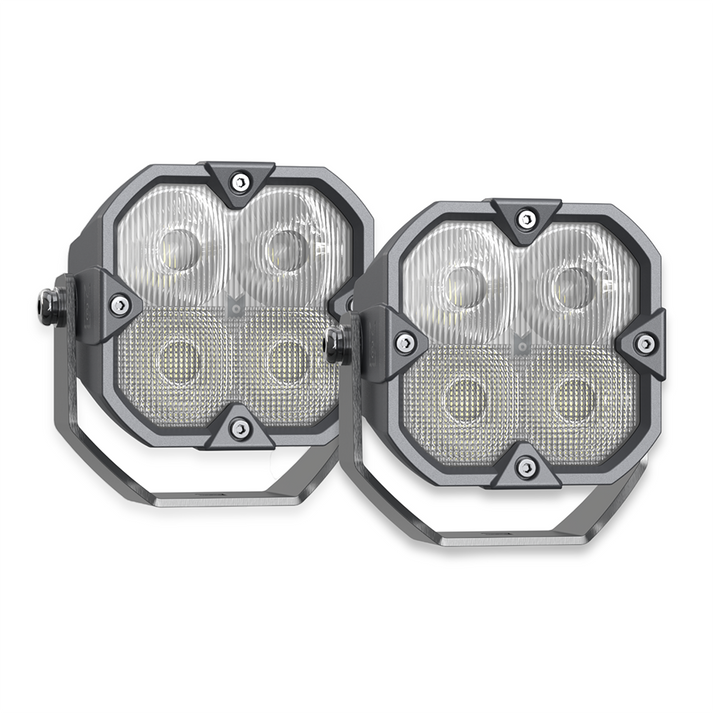 Arc Lighting Driving/ Fog Light, Tiny Monster Concept Pod Pro, LED Bulb, 4 White Cree Xpp LED Bulbs, 3.15 Inch Square – BB4211D