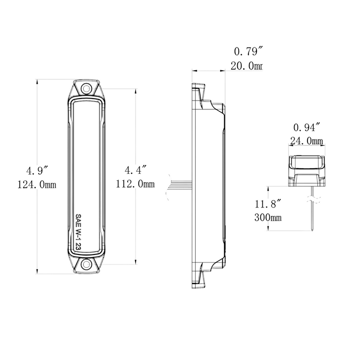 Arc Lighting Warning Light, 4.9 Inch Length X 0.79 Inch Width X 0.94 Inch Height, Mini Bar, Surface Mount, Strobe, Clear Polycarbonate Lens – BB6010B