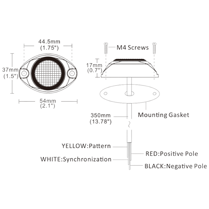 Arc Lighting Warning Light, Work Pod, 1.46 Inch Height X 2.1 Inch Width X 0.67 Inch Depth, Round Light, Surface Mount, Strobe – BB6120A