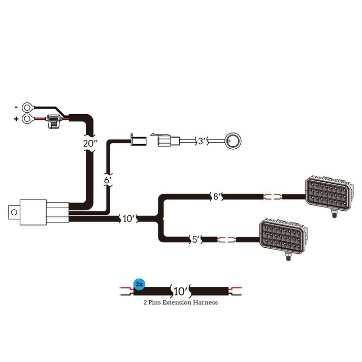 Arc Lighting Warning Light Wiring Harness, Worklink™, Used with Xtreme Bar Pro and Dual-Color Work Pod Task Lights – BB84041