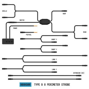 Arc Lighting Warning Light Wiring Harness, Strobelink™, Used with Type a Perimeter Strobe Lights and Mini Bar Lights – BB8KA08