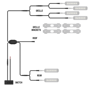 Arc Lighting Warning Light Wiring Harness, Strobelink™, Used with Type B Perimeter Strobe, 6 Type B Perimeter Lights, 12 Volt, 15 Amp – BB8KB06