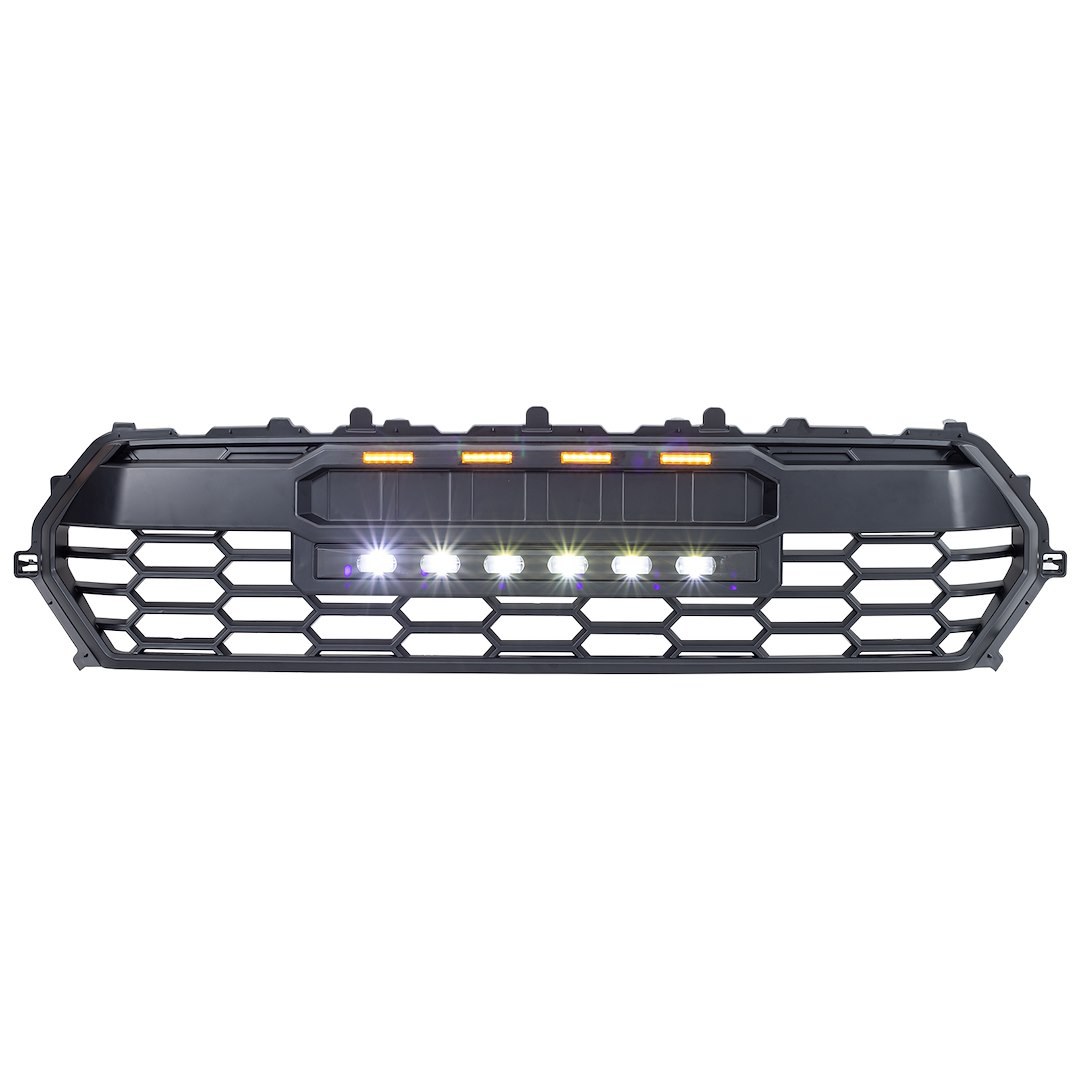 American Mod Grille, Trd Pro, Honeycomb Style, With Light Cutout/ with Emblem Cutout, Matte Black, ABS Plastic – AMTYTAA00130