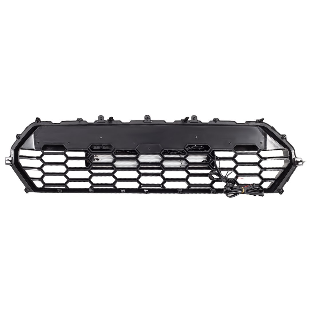 American Mod Grille, Trd Pro, Honeycomb Style, With Light Cutout/ with Emblem Cutout, Matte Black, ABS Plastic – AMTYTAA00130