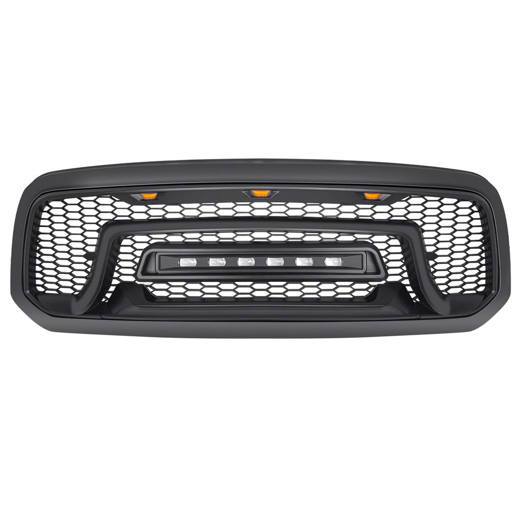 American Mod Grille, Armor, With Light Cutouts, Matte Black, ABS Plastic – AMDEBA00101
