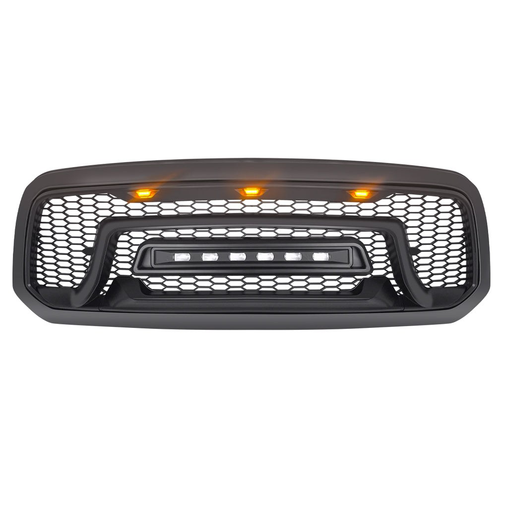 American Mod Grille, Armor, With Light Cutouts, Matte Black, ABS Plastic – AMDEBA00101