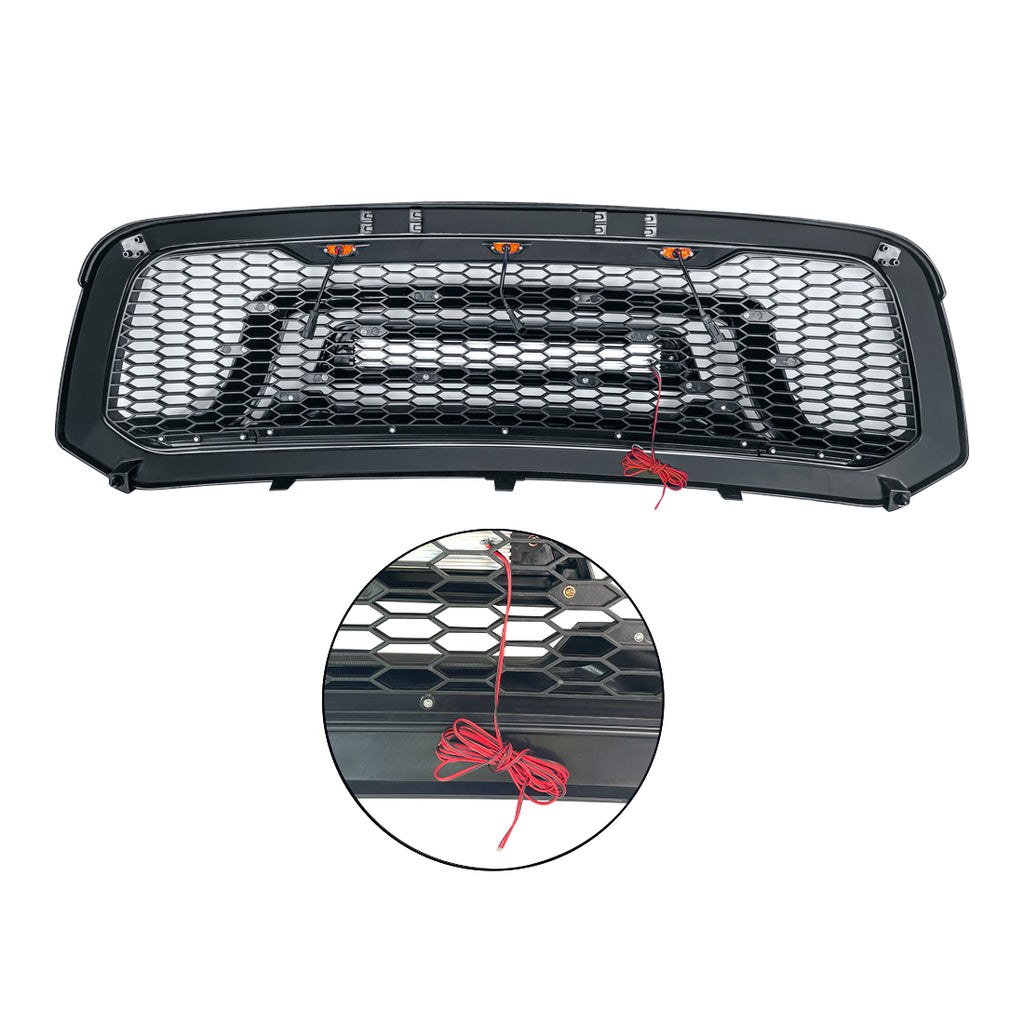American Mod Grille, Armor, With Light Cutouts, Matte Black, ABS Plastic – AMDEBA00101