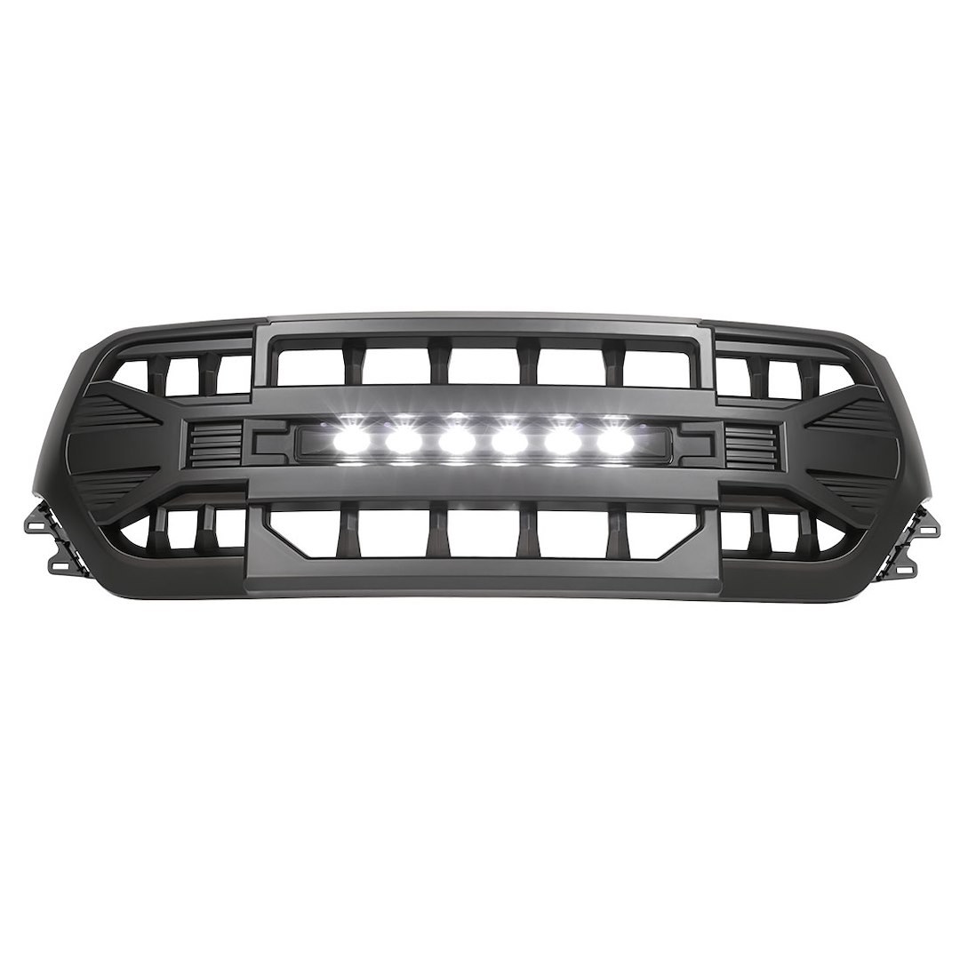 American Mod Grille, Armor, With Light Cutouts, Matte Black, ABS Plastic – AMDEBA00105