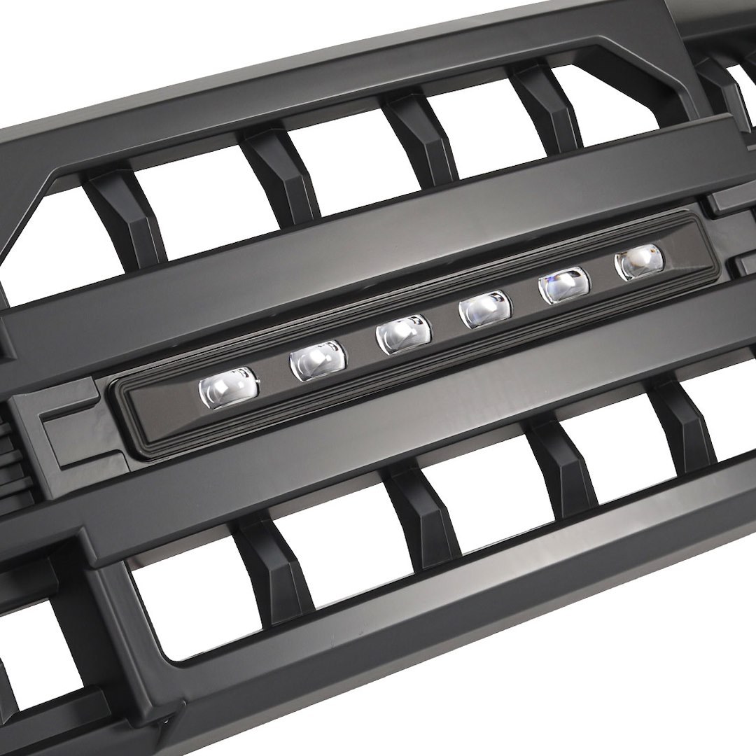 American Mod Grille, Armor, With Light Cutouts, Matte Black, ABS Plastic – AMDEBA00105
