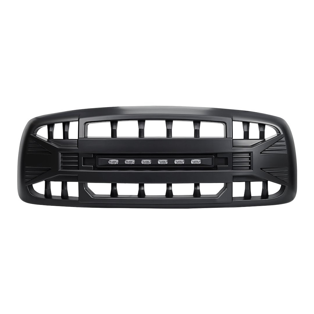American Mod Grille, Armor, Bar Style, With Light Cutout, Matte Black, ABS Plastic – AMDEBA00144