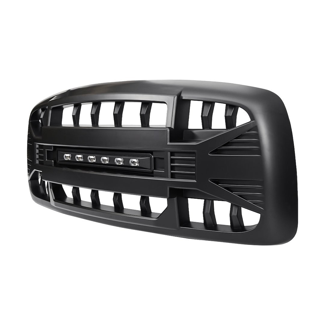 American Mod Grille, Armor, Bar Style, With Light Cutout, Matte Black, ABS Plastic – AMDEBA00144