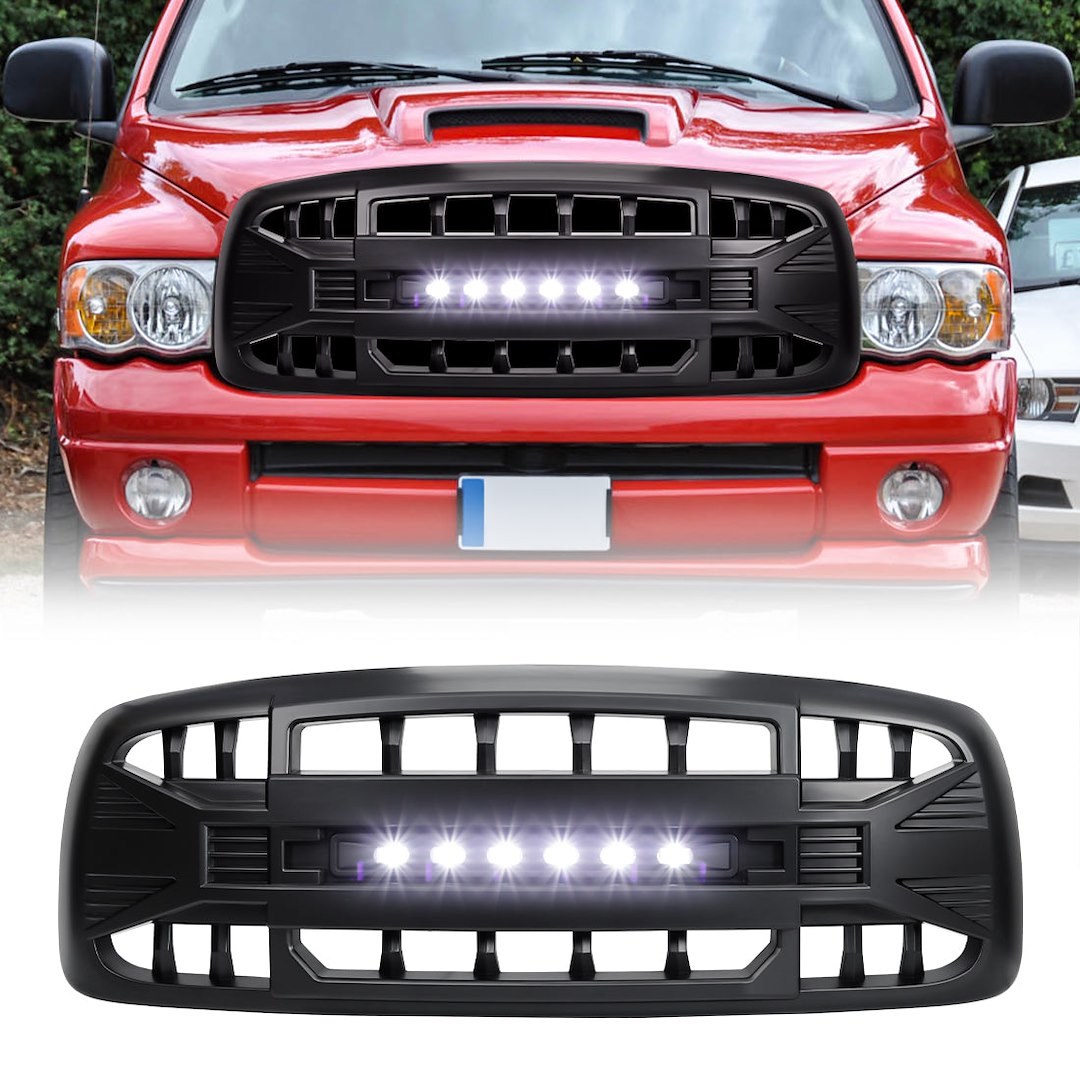 American Mod Grille, Armor, Bar Style, With Light Cutout, Matte Black, ABS Plastic – AMDEBA00144