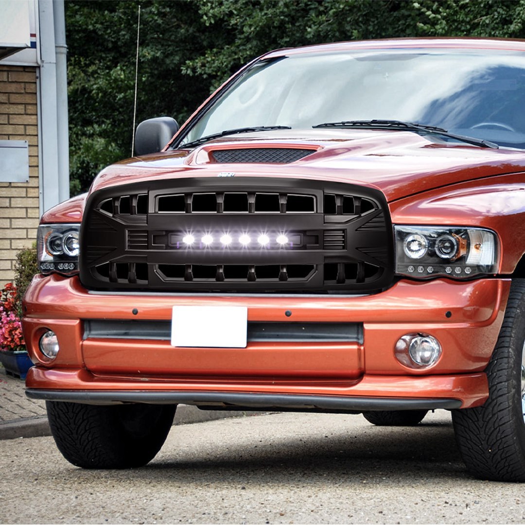 American Mod Grille, Armor, Bar Style, With Light Cutout, Matte Black, ABS Plastic – AMDEBA00144