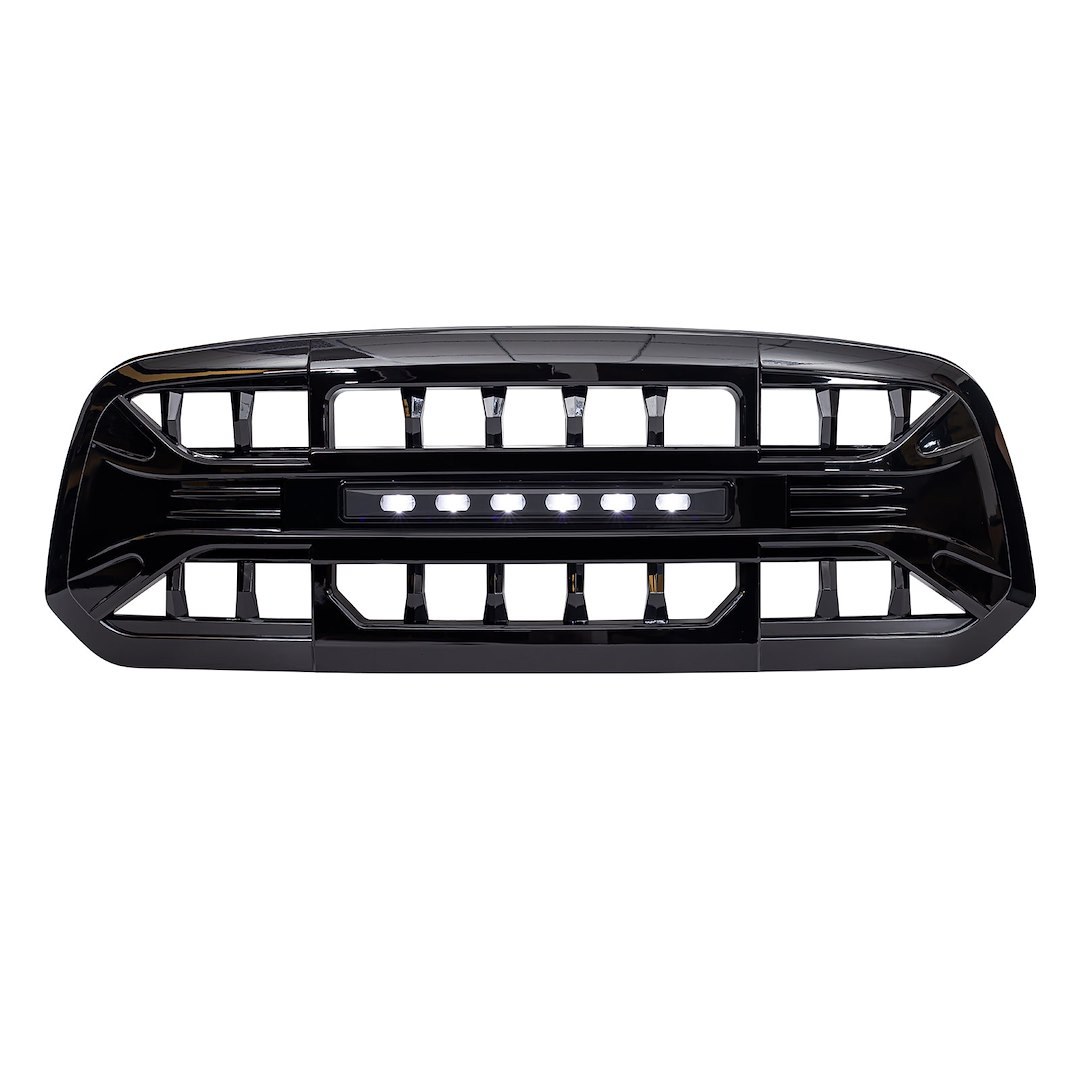 American Mod Grille, Armor, Bar Style, With Light Cutout, Gloss Black, ABS Plastic – AMDEBA00151